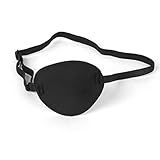 LIOOBO Elastische Seide Augenklappe Medizinische Augenmaske Augen Flecken für Erwachsene Kinder Amblyopie Lazy Eye (schwarz)