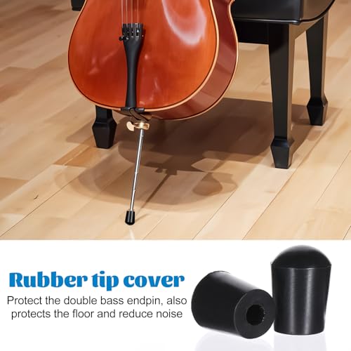 cobee 6 Pcs Cello Stoppers, Cello Stand Rubber Black Silent Stoppers, Cello Rock Stoppers Instrument Tail Pin Stoppers, Floor Protection Accessories for Music Concerts, Instrument Practice