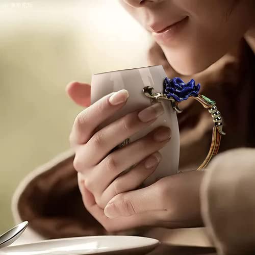 Xícara de chá KUKIXO com borboleta de flor rosa, canecas de café para mulheres de cerâmica com colhe