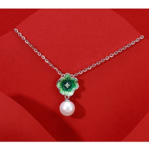 Bijoux pendentifs pour femmes chaîne perle blanche 925 - 4