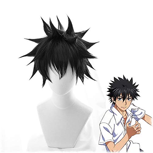 Toaru Majutsu No Index Kamijou Touma Cosplay Wig 30Cm Short Straight Japanese Anime Wig For Halloween Party Synthetic Wig Black Kamijou Touma