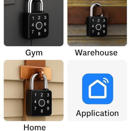 Image of AERYS Smart Lock Fingerprint & Password Padlock with 1 Year Warranty, | 5-Way Unlock | Lock for Gym, Office, Home, Luggage, Gate - Waterproof & Long Battery Life