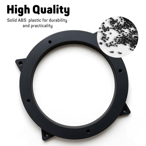 Image of 6 Inch Car Speaker Spacer Ring | Universal 6 inch Woofer Mounting Bracket | Durable ABS Plastic Speaker Adapter for Car Audio | Easy Installation Mounting Ring | Set of 2