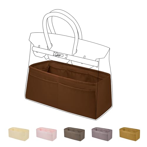 DGAZ Organizador de bolsa sedoso, macio, de seda, bolsa de mão de luxo em modeladores de bolsa, feminina - serve em bolsas Birkin 25/30/35/40 (dourado, BK30)