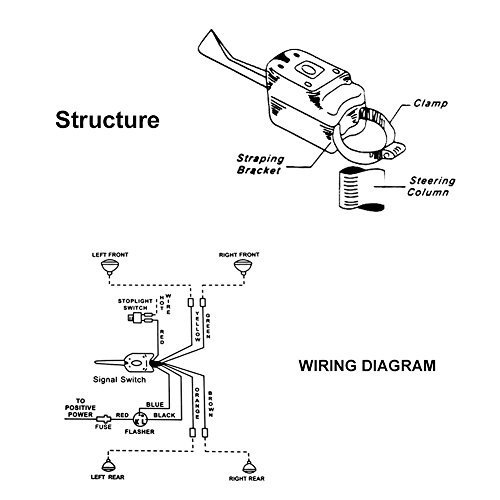 Turn Signal Switch, 12V Universal Street Hot Rod Turn Signal Switch Heavy Duty Vintage Car Truck #TOP2