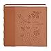 Golden State Art Photo Album, Holds 200 4"x6" Pictures, 2 Per Pages, Faux Leather Vintage Inspired Cover, P52028-6 Brown