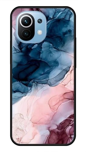 Image of NDCOM Back Cover for Mi 11 Lite (Glass and Black Silicone Multi-Coloured)