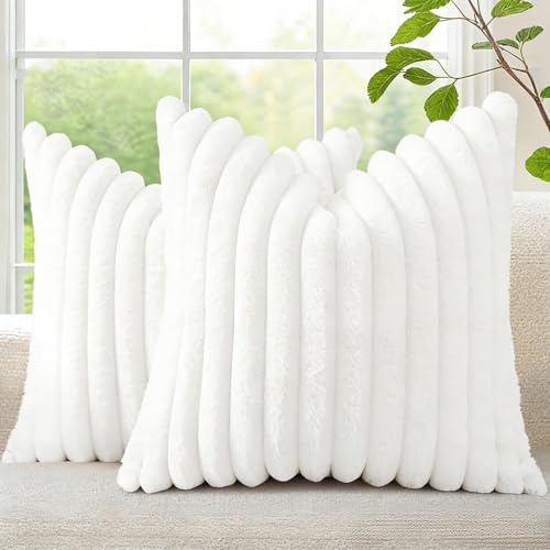 La mejor comparación de Cojines blancos los más solicitados. 42 CSJD@J 2 Fundas De Cojín Decorativas,Fundas De Cojín A Rayas De 45 X 45 Cm,Suaves Y Afelpadas,De Estilo Bohemio,Ideales para Sofás,Dormitorios,Coches Y Decoración del Hogar....