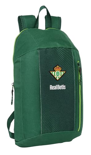 Safta REAL BETIS BALOMPIÉ - Mini Mochila para Uso Diario, Ideal para Niños de Diferentes Edades, Cómoda y Versátil, Calidad y Resistencia, 22x10x39 cm, Color Verde