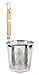 Stainless Steel Food Strainer Colander With Wooden Hook Handle – As Noodle Pasta Strainer Steaming Basket - Best For Rinsing Pasta, Noodles,Fruits,ParBoiling-Fits Most Pots,Easy To Clean – Durable Solid Steel Frame -6.3” Top Diameter,4.7” Bottom