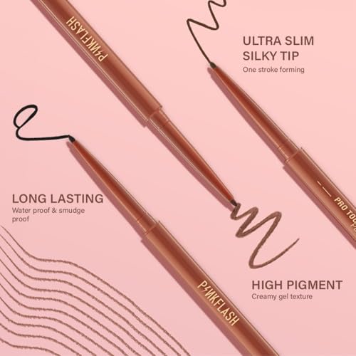 Image of Pinkflash Pro Touch Pencil Eyeliner-02 Brown for women, Long lasting, waterproof & smudgeproof, High pigment creamy gel texture, ultra slim silky tip, one stroke forming, 0.1gm