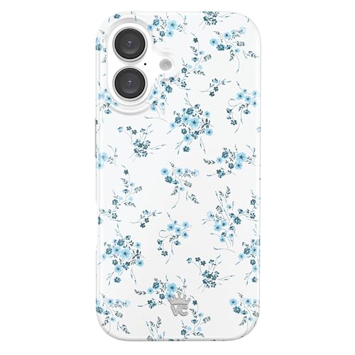 VELVET CAVIAR for iPhone 16 Case Coquette Flowers - Compatible with MagSafe [10ft Drop Tested] - French Blue Floral