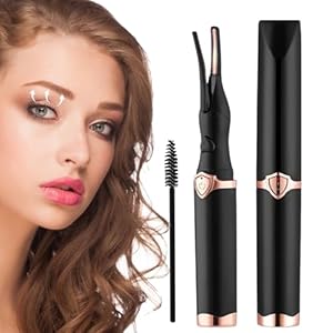 Heated Eyelash Curler with Comb Eye Lash Curlers UK Mini Heated Lash Curler Portable Electric Eyelash Curler, Makeup Eye Lash Curlers Eyelash Curling, USB Rechargeable Finalize Eyelash Tool