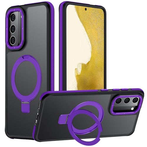Mondelete for Samsung Galaxy S22 Case, Magnetic Adjustable Ring Stand [Fit for Magsafe], [Military-Grade Shockproof Protection] Phone Case with Kickstand&Ring Holder (Purple)