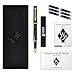 Wordsworth & Black Fountain Pen Set, Medium Nib, Includes 6 Ink Cartridges and Ink Refill Converter, Gift Case, Journaling, Calligraphy, Smooth Writing Pens [Brown Gold], Perfect for Men and Women