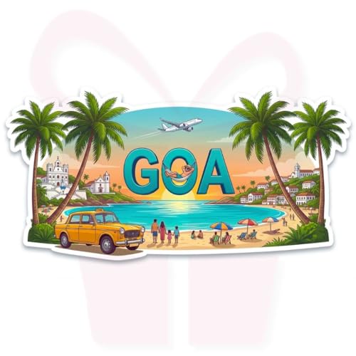 Image of Souvenir Fridge Magnet | Collectible Indian State Travel Magnets | Printed MDF Wooden High-Power Magnet for Refrigerator, Almirah & Office Decor(Goa B)