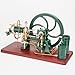 Retro 4-Stroke Water-Cooled Horizontal Diesel Engine Model, Mini Metal Engine with Wooden Base, Ready-to-Run 16cc Working Model for Collectors & Education Display