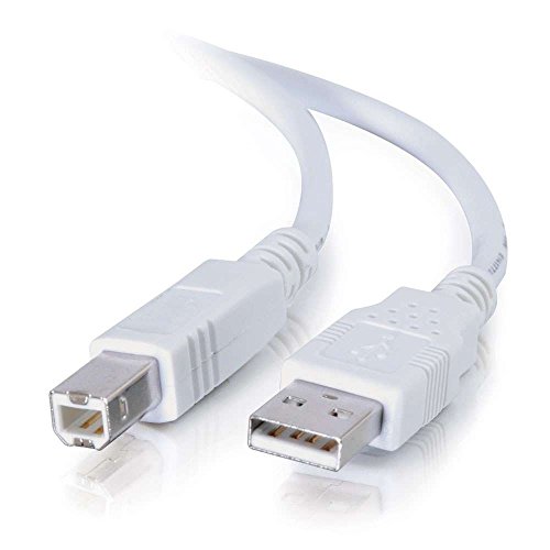 C2G 3M USB Printer Cable, USB 2.0 A to B Lead. Compatible with printers and scanners from HP, Epson, Brother, Samsung, Cannon and all other USB A/B devices, White