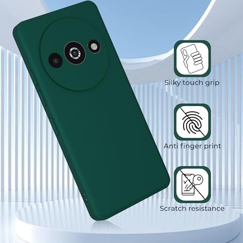 Image of A rtistque Back Cover Case for Mi Redmi A3 5G / A3X 5G / Poco C61 5G with Camera Protection | Shockproof TPU | Stylish Protective Design | Slim Fit | Mi Redmi A3 / A3X / Poco C61 Back Cover - Green