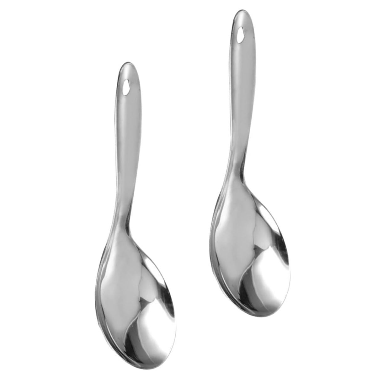 Garneck 1set Rice Spoon Spoons Compact Rice Scooper Wear-resistant Rice Scooper Rice Paddle Kitchen Accessories Rice Spatula Kitchen Rice Scooper Safe Rice Scooper Stainless Steel 2pcs