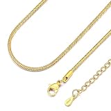 [ChainsHouse] ネックレス チェーンのみ スネークチェーン レディース サージカルステンレス 55センチ+5センチ 1.2ミリ ゴールド 極細 アクセサリー