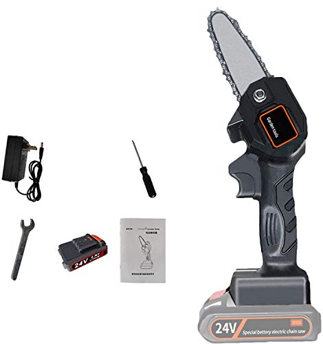 Mini Electric Chainsaw 4 Inch Cordless Handheld Saw with Rechargeable Battery,Wood Branch Cutter for Tree Branch Wood Cutting Outdoor Garden Patio-On Clearance(Black)