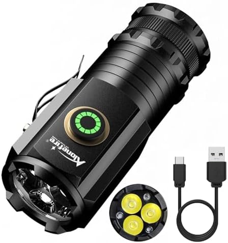 Mini Lampe De Poche LED 1000 Lm Super Lumineuse Rechargeable Par USB Portable Avec 5 Modes, Compacte Et Idéale Pour Le Camping D'urgence En Plein Air