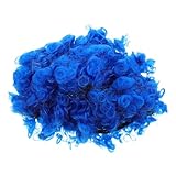 YARNOW Peluca de Azul Afro Esponjosa 4 Piezas para Carnaval y Halloween Peluca Rizada de Fiesta Ochentera para Cosplay y Disfraces de Carnaval