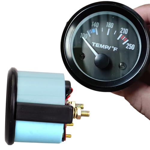 BLLYOGU Water Temperature Gauge,100-250℉ 2\" 52mm Water Temp Thermometer Meter Kit with Sensor for Marine Boat, Ship, Car, Truck, Vehicle, Automotive, DC 12V (Green Shell)