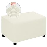 DANABEST Super Stretch Jacquard Ottoman Covers Slipcover Rectangle Stool Furniture Protector for Pet