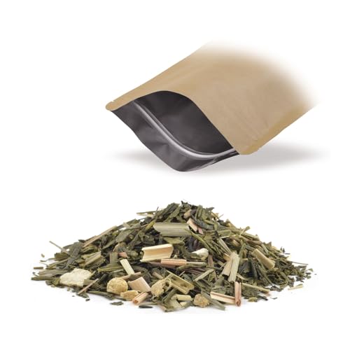Novecento Tè® | Thé vert gingembre et citron | Thé vert Gingembre Citron Feuilles de citronnelle | Thé vert digestif | Mélange de Thé, Fruits et Épices - 45 Gr