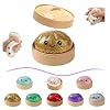 Dumpling Squishy, Dumpling Squishy Mystery Box, 2026 Upgrade Colorful Dumplings Stress Balls, Squeeze Dough Ball Stress Relief Hand Toys with Steamer Stretchy Desk Toys B-Gold