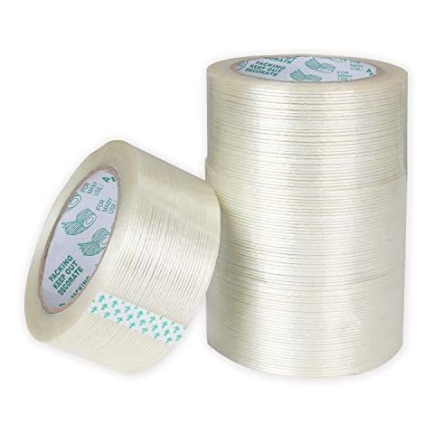 ZOEYES 4 Pack Filament Tape 2 Inch x 82FT, Heavy Duty Reinforced Strapping Tape 5.3 Mil Fiberglass Tape for Packing and Shipping Cover