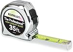 Komelon 435HV Mesure de bande professionnelle à haute visibilité, 35-Feet par 1-Inch, Chrome