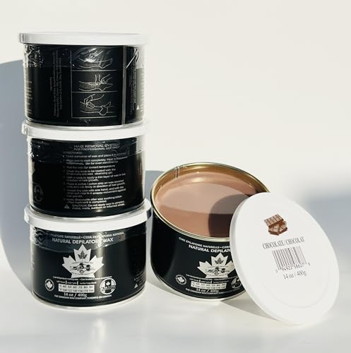 Sharonelle Natural Chocolate Soft Wax for Sensitive Skin in 14 oz. - 4 cans