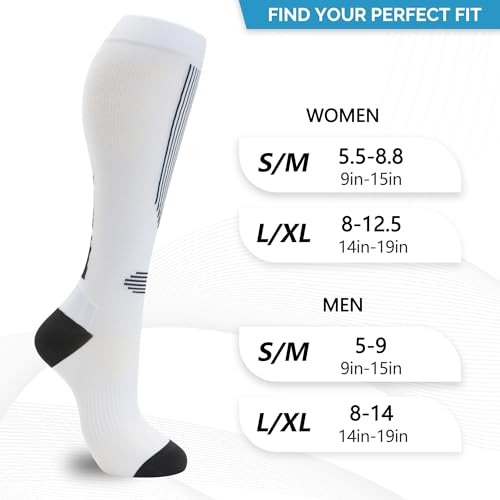 Image of fenglaoda Compression Socks for Women Men 3 Pairs Graduated Compression Support Circulation Socks for Nurses