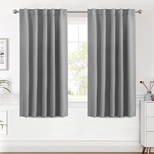 Image of H.VERSAILTEX Blackout Curtains Thermal Insulated Window Treatment Panels Room Darkening Blackout Drapes for Living Room Back Tab /Rod Pocket Bedroom Draperies (2 Panels, Grey, 42 x 54 Inch)