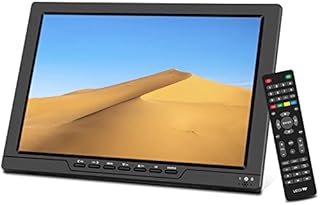 13.3inch Small TV,Portable TV with ATSC Tuner H.265,HDMI Input,USB Port,12 Volt,Rechargeable Battery Operated tv,Suitable for Kitchen, RV car,Camping.