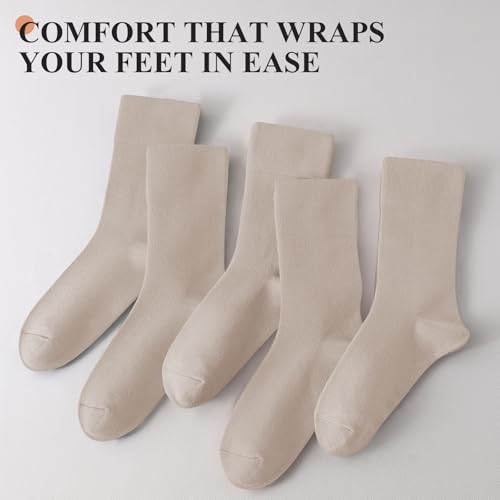 Image of ANDERE ARTE Womens Viscose Bamboo Crew Socks Casual Calf Dress Socks Soft Above Ankle Sock 3-5 Pairs