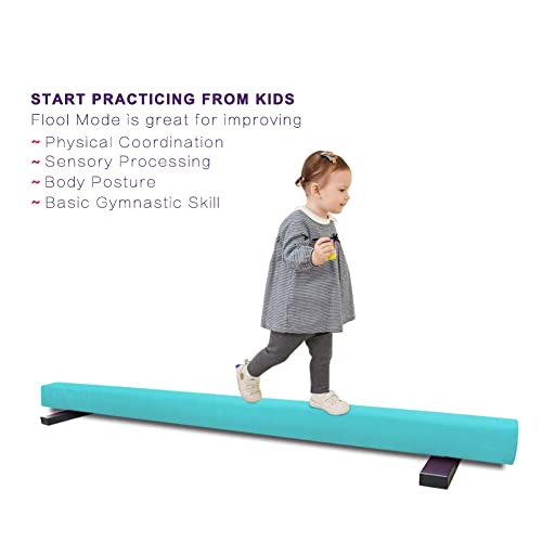 BYBAG Balance Beam Gymnastics Equipment for Kids,8FT Balance Training for Home Floor Sport Equipment. (MINT)