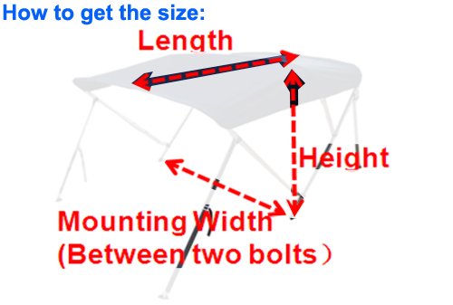 Brightent Navy Blue Bimini Top 6 Different Size 3-4 Bow Boat Canopy Cover With Free Support Poles And Towel Clips (3 Bow L6'/W73-78/H46 Xb3N3) #TOP1