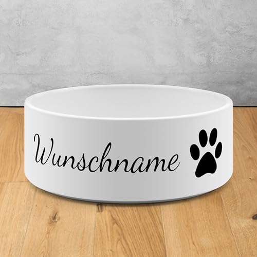 PrintPlanet® - Futternapf mit Name oder Text personalisiert - Für Katzen und kleine Hunde - Napf Hundenapf Katzennapf selbst gestalten - Layout 03