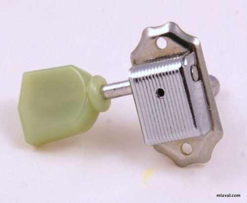 1 Tuning Key Tuner Head Peg for Treble Side G/B/E Chrome/Green