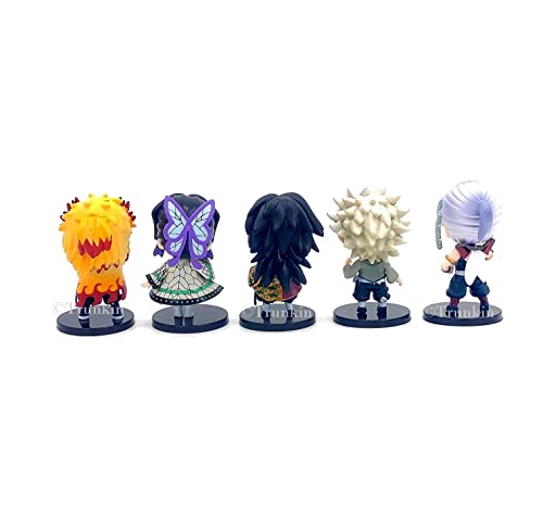 Image of Trunkin Demon Slayer Hashira Mascot Shinobu Kocho Giyu Tomioka Tanjiro Kamado Gyomei Himejima Kyojuro Rengoku Chibi Small Action Figure Set of 5 Model A Kimetsu no Yaiba Anime Figurines