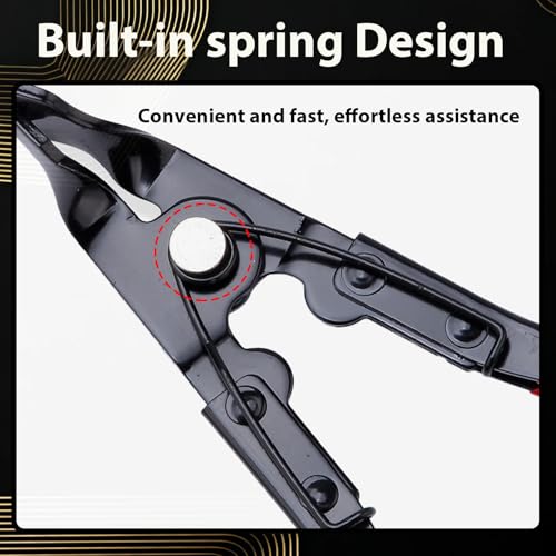 Image of Car Panel Trim Removal Tool, Interior Clip Plier with Red Non-Slip Handle, Door Upholstery and Dashboard Fastener Remover
