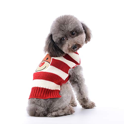 PETCARE Hundepullover Weihnachten Hund Rollkragenpullover Weihnachten Muster Strickwaren warme Haustier Pullover für Hundewelpen Party Puppy Geschenk für Hund