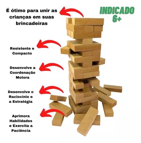 Jogo de Tabuleiro Caiu Perdeu Pais & Filhos em Madeira, 54 Peças