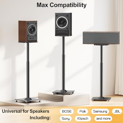 Elived Universal Speaker Stands Height Adjustable 28"-37.4" thumb #2
