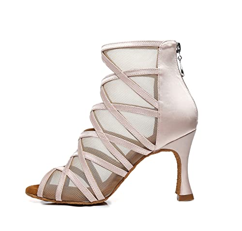 Bottes de danse à bout ouvert avec laçage ajustable femme