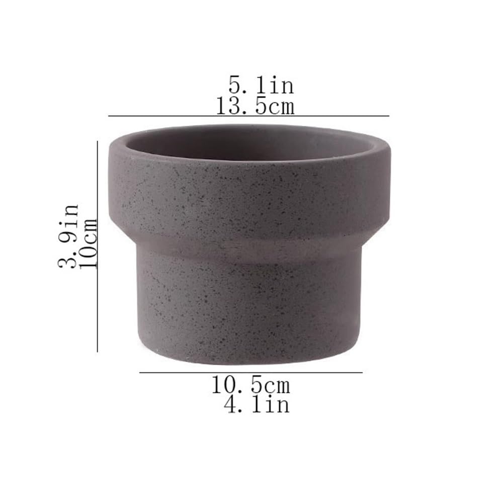 Vasi per piante Vaso da fiori piccolo rotondo in cemento con maculato(Coffee)